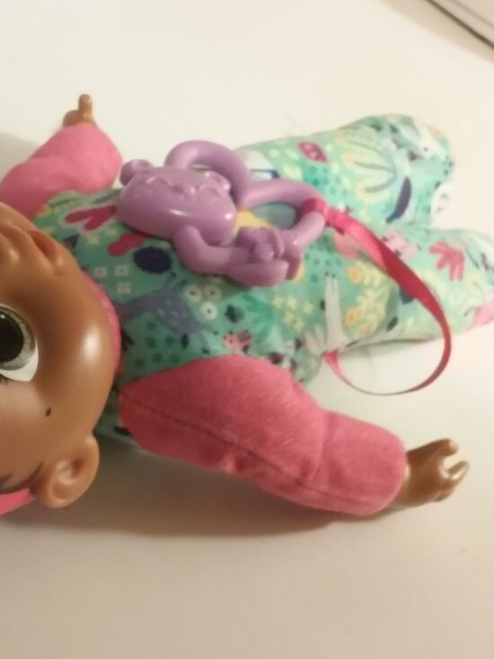 Baby Alive Doll African American Soft With Toy 11 1/2" Tall No Tag But Writing O - Picture 5 of 6